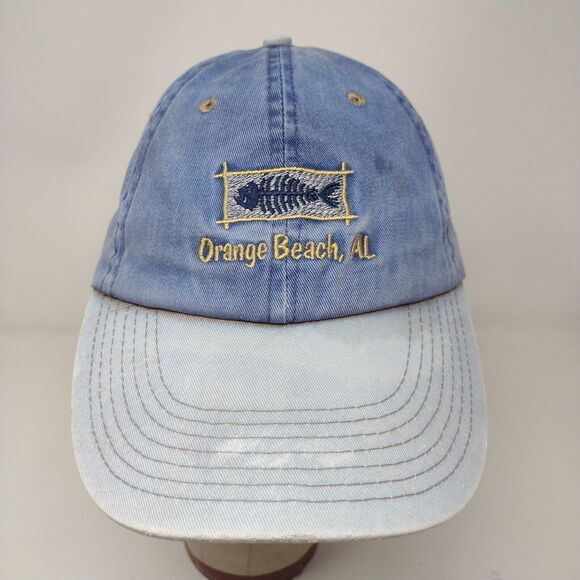 Orange Beach Alabama Mens Strapback Hat Blue Adjustable Embroidered Logo - Picture 3 of 11